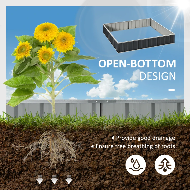 Best 645L Metal Raised Garden Bed, DIY Large Steel Planter Box, No Bottom w/ A Pairs of Glove for Backyard, Patio to Grow Vegetables, Herbs, and Flowers, 258cmx90cm - Image 4