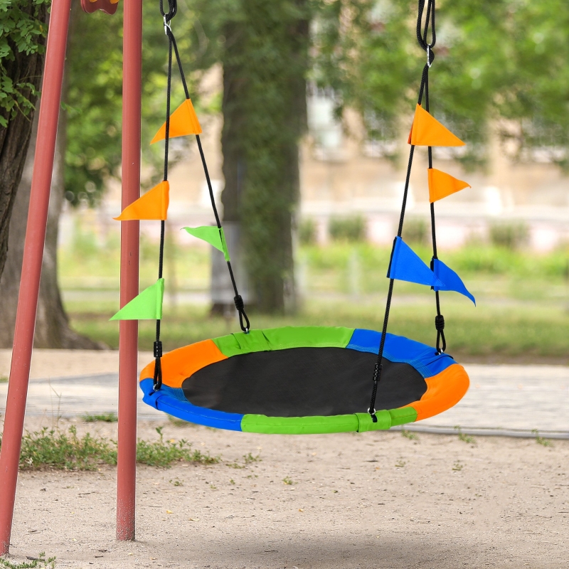 Best Kid Nest Swing Seat Saucer Tree Swing 40 Inch/100cm Adjustable Rope Outdoor Indoor for Kids Over 3 Years Old Multi-Colour - Image 10