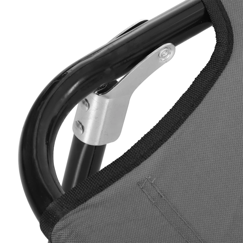 Best Garden Sun Lounger, with Five-Position Back - Grey - Image 8