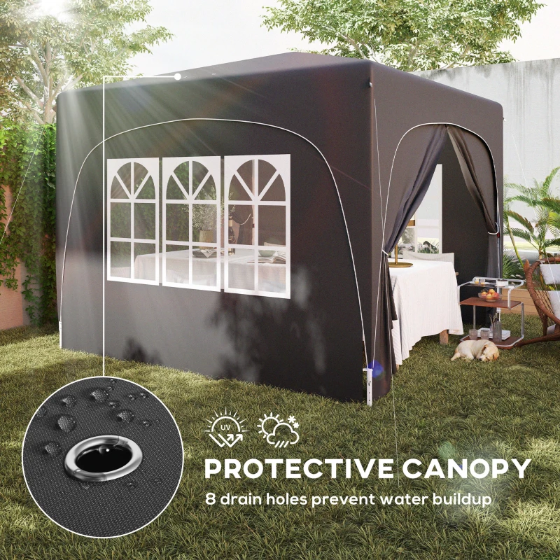 Best 3 x 3m Pop-Up Gazebo Shelter, with Accessories - Black - Image 6