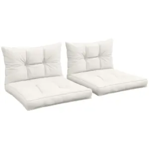 Best 2-Piece Seat Cushions Back Pillows Replacement, Patio Chair Cushions Set for Indoor Outdoor, White