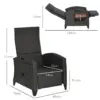 Best Outdoor Recliner Chair with Adjustable Backrest and Footrest, Cushion, Side Tray, Grey - Image 3