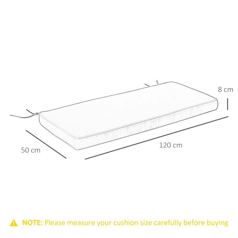 Best 2 Seater Garden Bench Cushion -Light Grey - Image 3