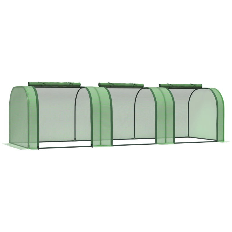 Best Mini Greenhouse, Small Polytunnel Green House with Zipped Doors, Steel Frame for Garden Backyard, 295 x 100 x 80cm, Green