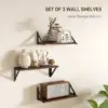 Best Set of 3 Wall Shelves, Vintage Wall Mounted Floating Shelves for Living Room, Entryway, Bedroom, Rustic Brown - Image 4