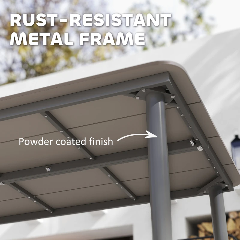 Best Garden Table, Outdoor Dining Table for 6 People, 160 x 90 x 74 cm, with Rust Resistant Metal Frame, WPC Top, for Balcony, Terrace, Dark Grey - Image 5