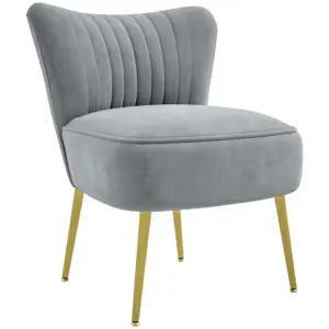 Best Velvet-Feel Tub Accent Chair - Grey