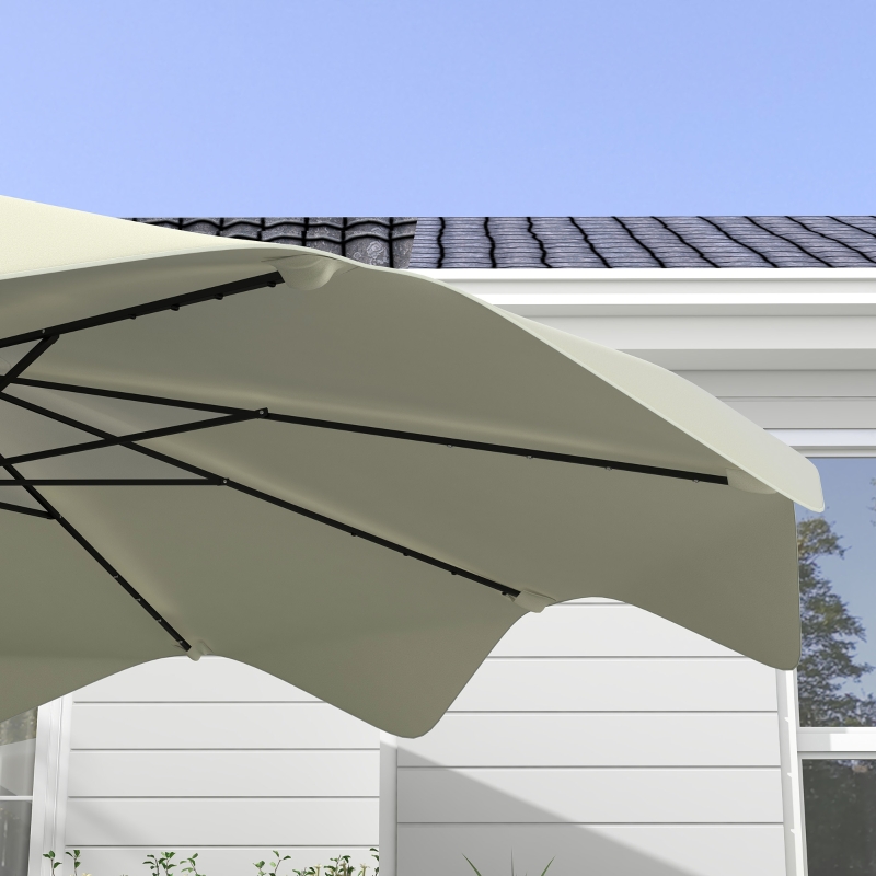 Best Solar Patio Umbrella with LED and Tilt, Outdoor Market Table Umbrella Parasol with Crank, 3 x 3 (m), Cream White - Image 9