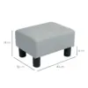 Best PU Leather Footstool with 4 Plastic Legs, Grey - Image 3