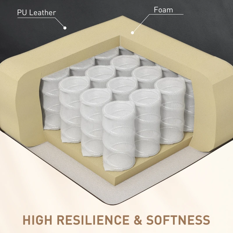 Best Recliner Armchair, Massage Faux Leather Push Back Reclining Chair with Adjustable Leg Rest, Side Pocket, for Home Living Room Theatre, Black - Image 6