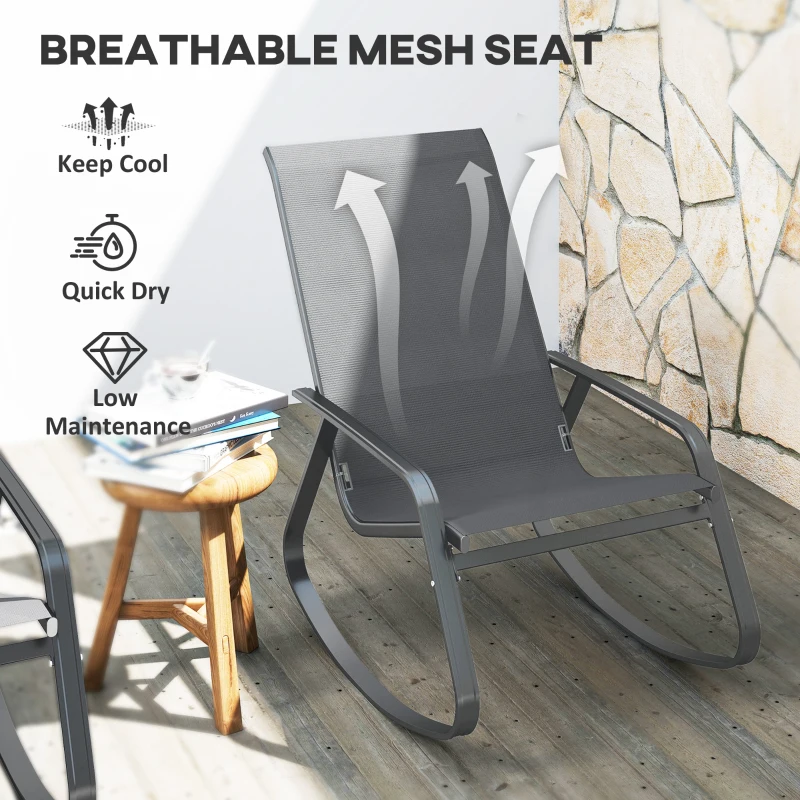 Best Rocking Garden Chair - Grey - Image 6