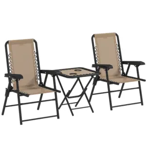 Best Three-Piece Garden Table and Chair Set - Khaki