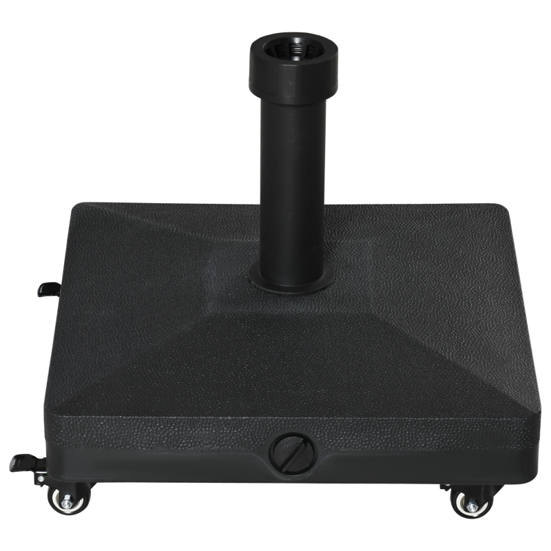 Best 20kg Garden Parasol Base with Wheels Heavy Duty Sand or Water Filled Patio Umbrella Base for Outdoor Deck Beach Black - Image 13