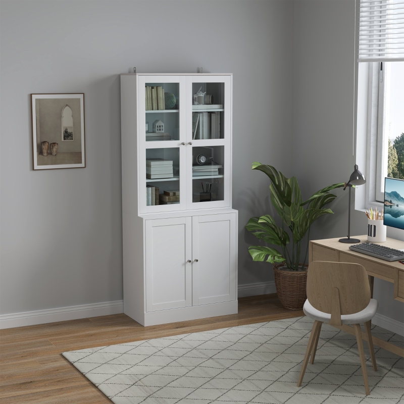 Best Double Storage Display Cabinet - White - Image 10