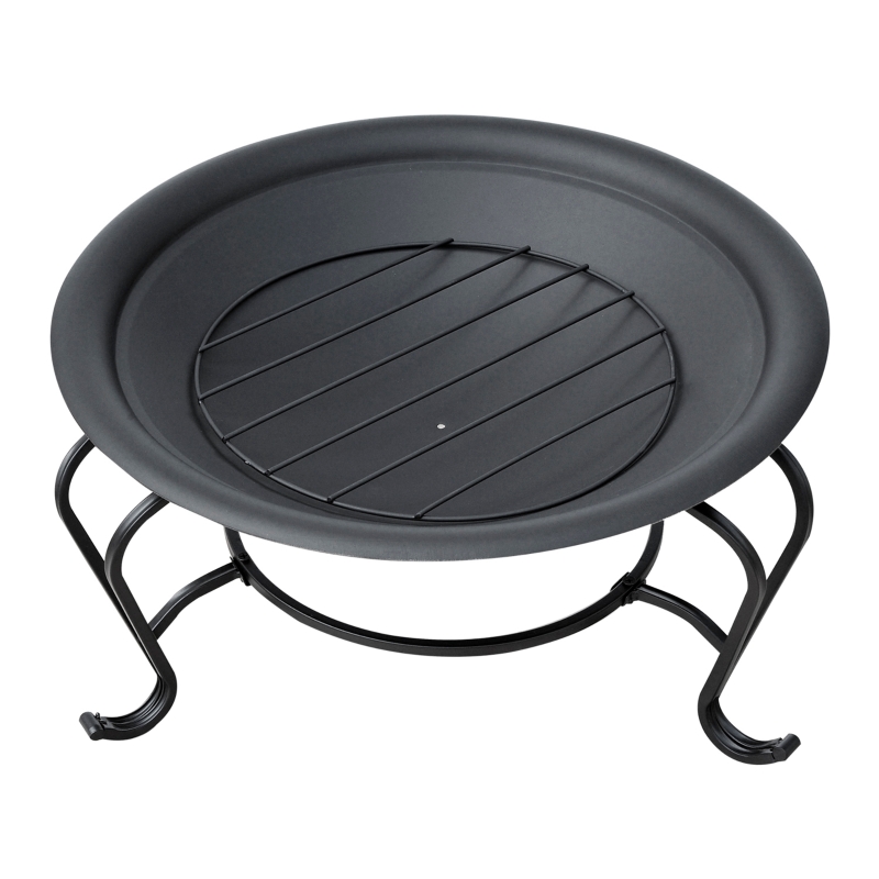 Best Metal Firepit Bowl Outdoor Round Fire Pit w/ Lid, Log Grate, Poker for Backyard, Camping, BBQ, Bonfire, Wood Burning Stove, 56 x 56 x 45cm, Black - Image 9
