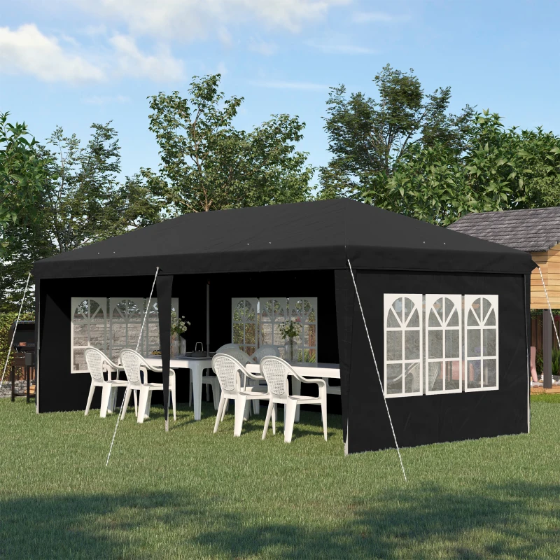 Best 3 x 6m Pop-Up Gazebo, with Removable Walls - Black - Image 2