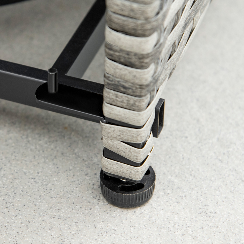 Best Outdoor PE Rattan Gas Fire Pit Table, Patio Square Propane Heater with Rain Cover, Mesh Lid and Lava Stone, 40,000 BTU, Mixed Grey - Image 9