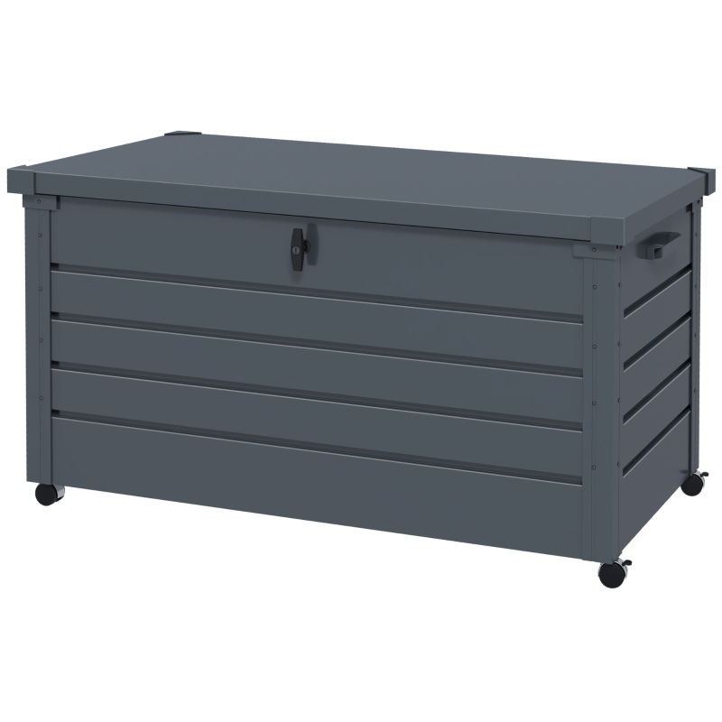 Best 311L Galvanised Steel Garden Storage Box, with Lock - Dark Grey - Image 11