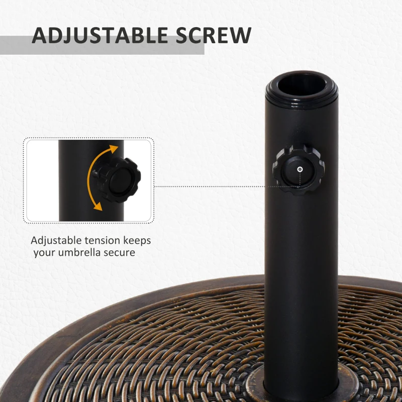 Best 13kg Garden Parasol Base Holder, Cement Outdoor Market Umbrella Stand, Fits 35mm/38mm/48mm Poles, Black - Image 6