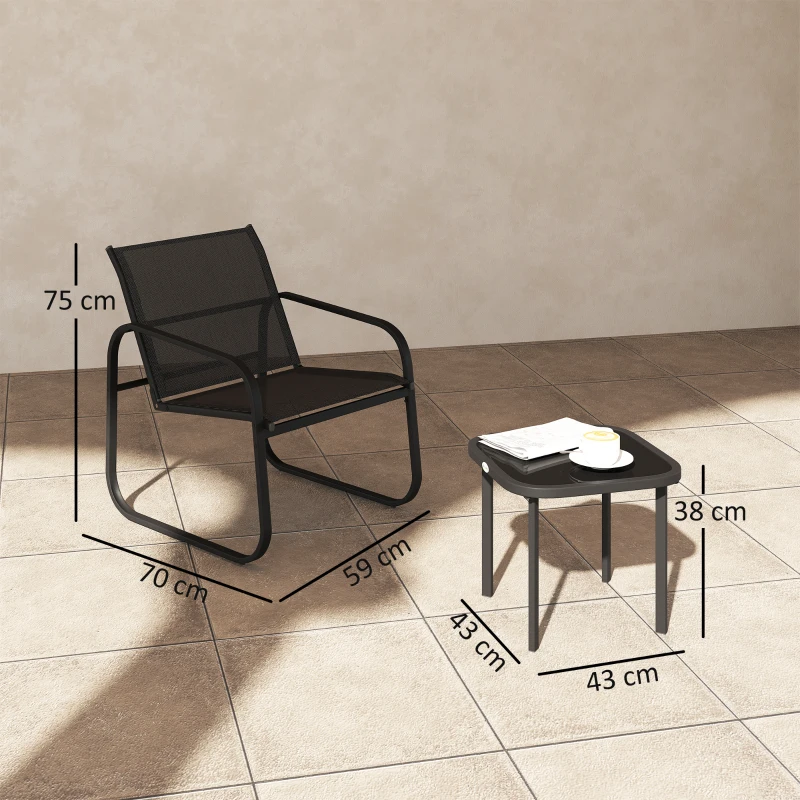 Best Three-Piece Garden Seating Set - Black - Image 3