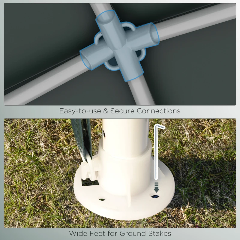 Best 2.7m x 2.7m Garden Gazebo Marquee Party Tent Wedding Canopy Outdoor(Dark Green) - Image 6