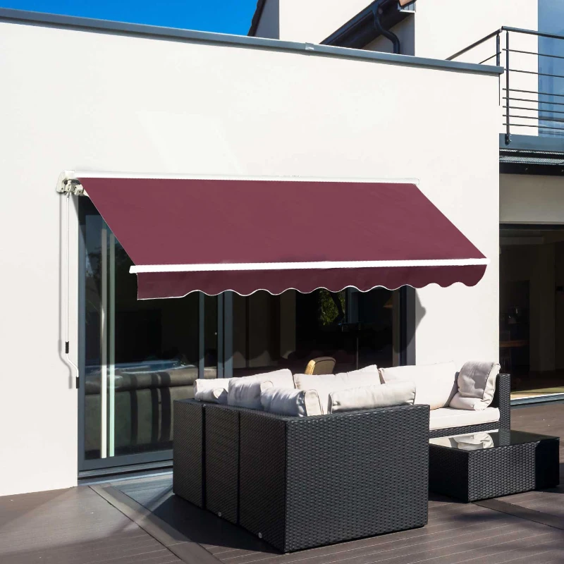 Best Manual Retractable Awning, 3x2.5 m-Red - Image 2