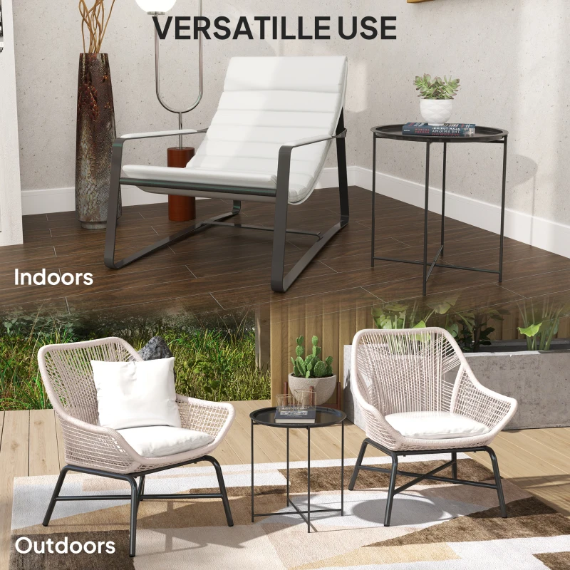 Best Steel Removable Tray Top Garden Table - Black - Image 7