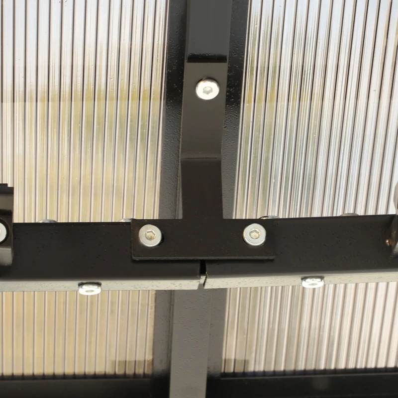 Best 3 x 3(m) Hardtop Gazebo Canopy with Polycarbonate Roof, Steel & Aluminium Frame, Garden Pavilion with Mosquito Netting and Curtains, Black - Image 8