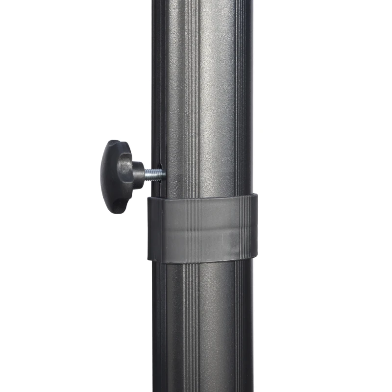 Best 2.7 x 2.7 m Cantilever Parasol, Square Overhanging Umbrella with Cross Base, Crank Handle, Tilt, 360° Rotation and Aluminium Frame, Dark Grey - Image 8