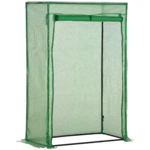 Best 100 x 50 x 150cm Tomato Greenhouse Steel Frame PE Cover with Roll-up Door Outdoor for Backyard, Balcony, Garden, Green