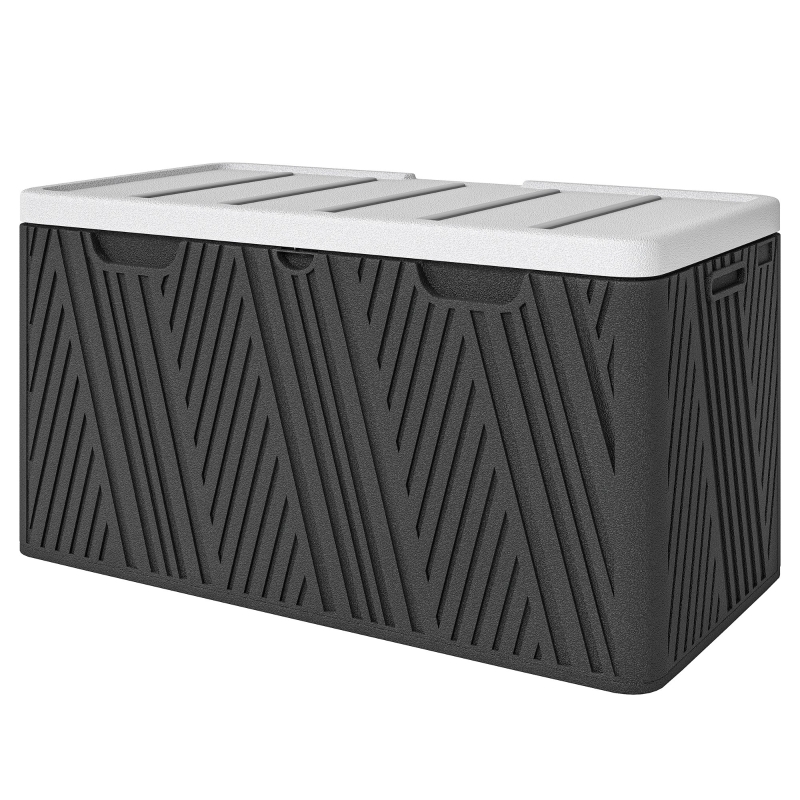 Best 380L Waterproof Outdoor Storage Box, with Lockable Lid - Black - Image 11