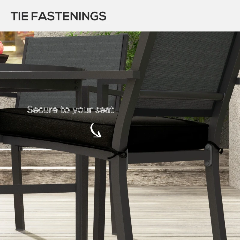 Best 4-Piece Seat Cushions Pillow Replacement, Patio Chair Cushions Set with Ties for Indoor Outdoor, Black - Image 5