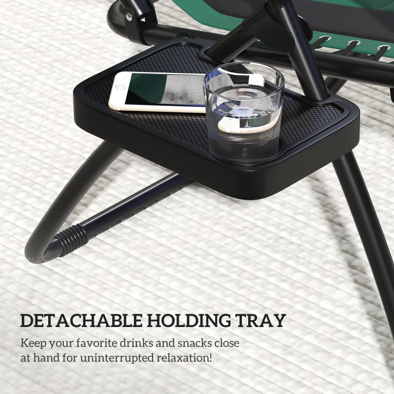 Best Zero Gravity Lounger Chair, Folding Reclining Patio Chair with Shade Cover, Padded Seat, Cup Holder, Soft Cushion and Headrest for Poolside, Camping, Green - Image 8