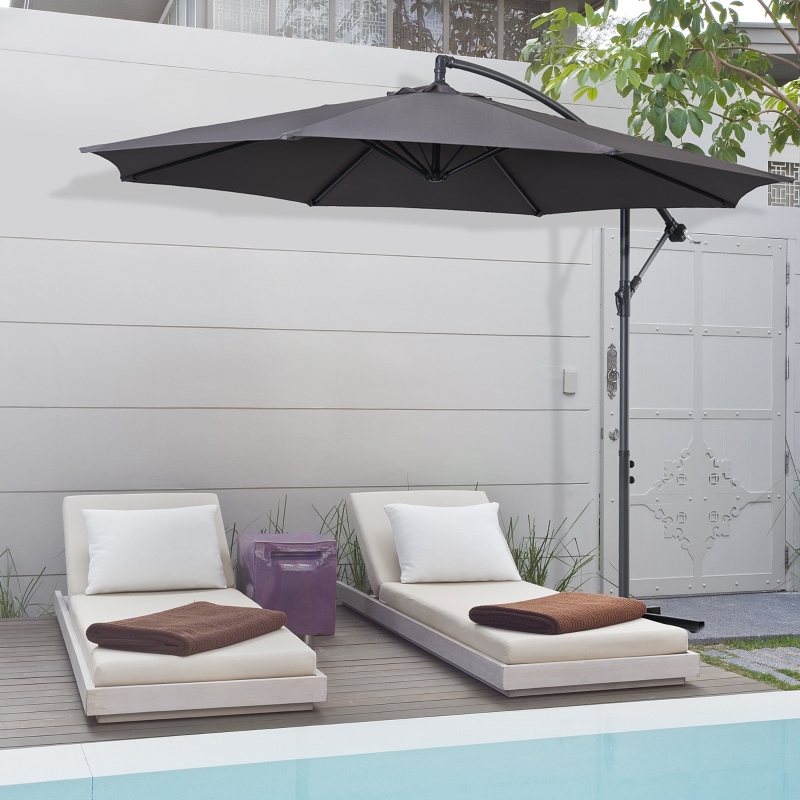Best Cantilever Umbrella Parasol Hanging Banana Steel Dark Grey 3M Patio - Image 13