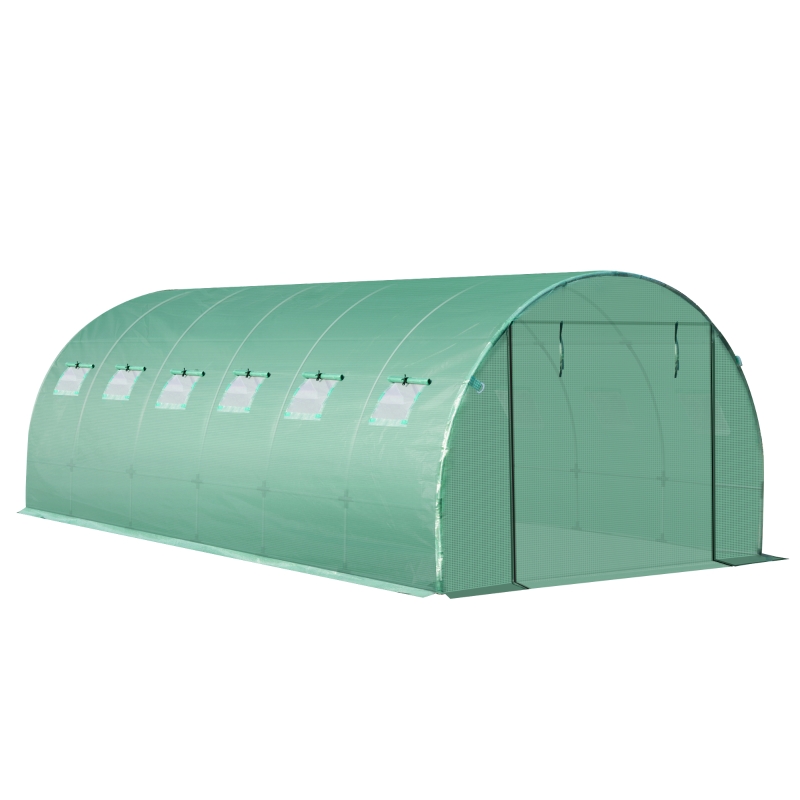Best 6 x 3 x 2m Greenhouse Replacement Cover ONLY Winter Garden Plant PE Cover for Tunnel Walk-in Greenhouse with Roll-up Windows Door Outdoor, Green - Image 13