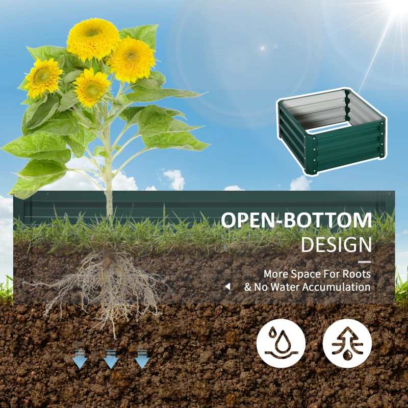 Best Set of Two 60 x 60cm Steel Planter Boxes - Green - Image 6
