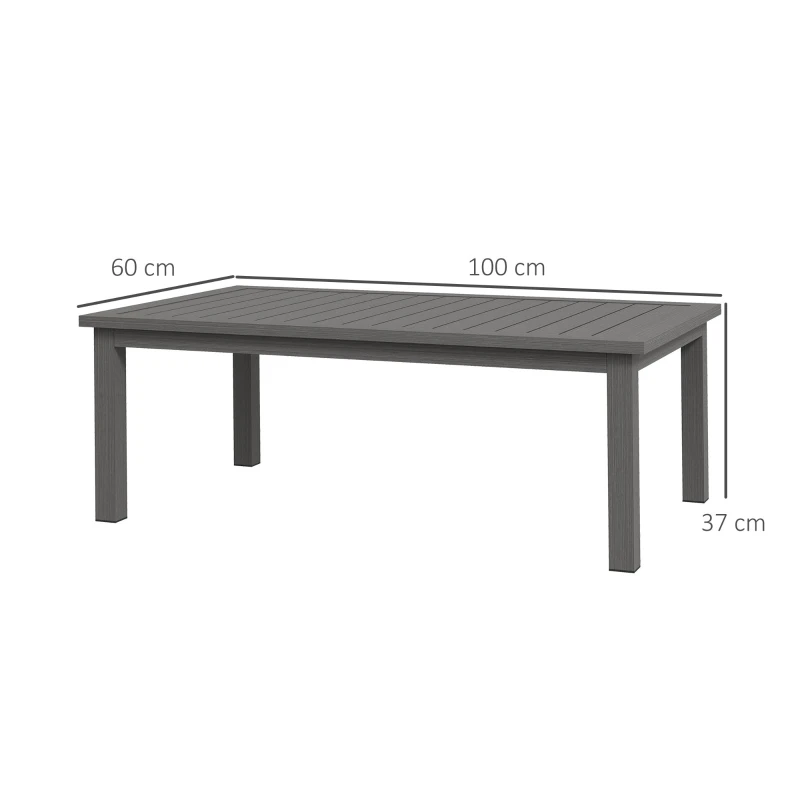 Best 100cm x 60cm Aluminium Outdoor Coffee Table - Brown - Image 3