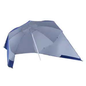 Best 2m UV Protection Fishing Beach Umbrella Brolly Shelter w/ Side Panel Tent Blue
