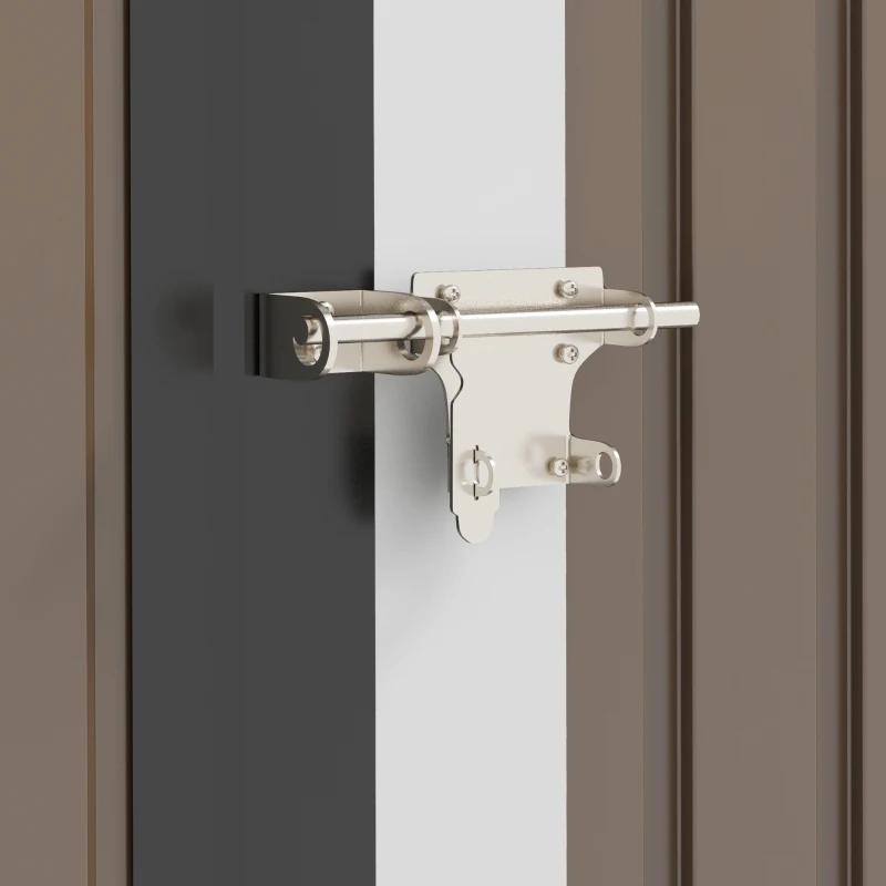 Best 5ft x 3ft Metal Garden Storage Shed, Outdoor Tool Shed with Sloped Roof, Lockable Door for Tools, Equipment, Brown - Image 8