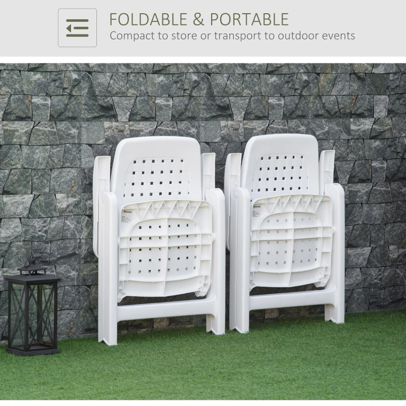 Best 2 Piece Folding Dining Chairs w/ 4-Position Backrest for Outdoor Events, Camping - Image 5