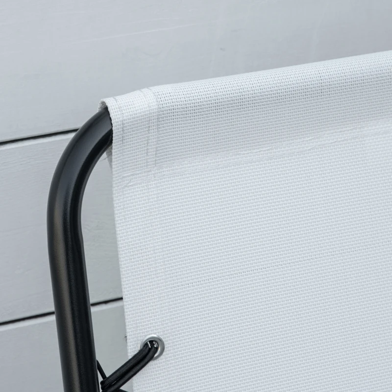 Best Set of 6 Patio Folding Chair Set, Garden Portable Outdoor Chairs with Armrest and Breathable Mesh Fabric Seat and Backrest, for Camping, Beach, Deck, Lawn, Cream White - Image 8