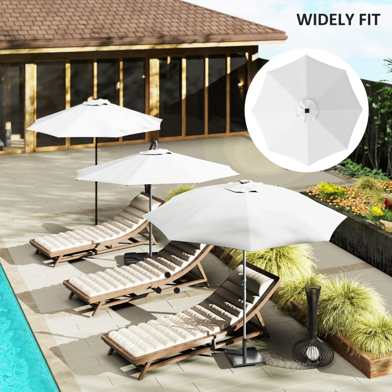 Best 3 m Replacement Parasol Canopy with Top Vent, UPF 50+ Garden Parasol Replacement Canopy, 8 Rib Parasol Cover Replacement Fits Various Frames, Cream - Image 4