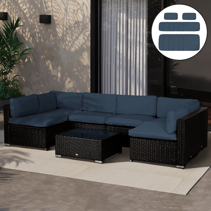 Best Garden Rattan Sofa Cushion Polyester Cover Replacement Outdoor- No Cushion Included, Blue - Image 10