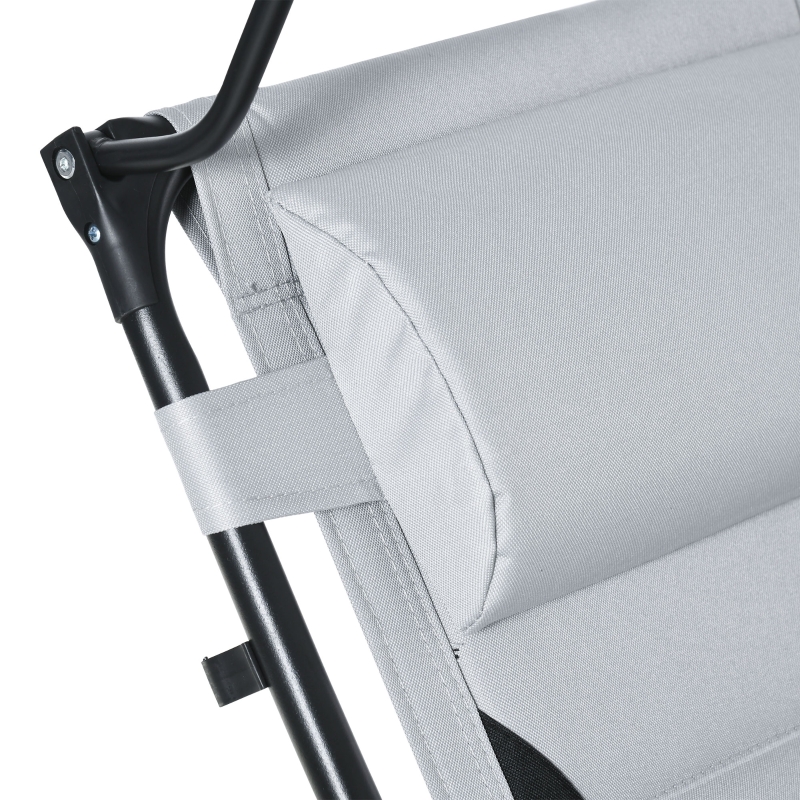 Best Zero Gravity Lounger Chair, Folding Reclining Patio Chair with Shade Cover, Padded Seat, Cup Holder, Soft Cushion and Headrest for Poolside, Camping, Grey - Image 11