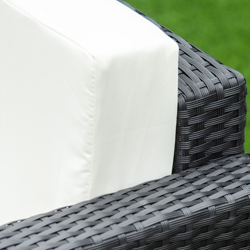 Best 4-Seater Rattan Sofa Set Garden Rattan Furniture Wicker Steel Chair Seat Furniture Patio Rattan Garden Sofa Black - Image 9