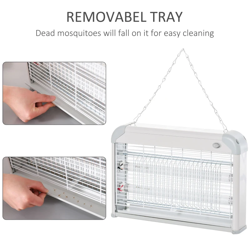 Best Electric Fly Zapper, 20W Electric Fly Killer, Wall Hanging Bug Zapper Indoor & Outdoor Attracting Insect Mosquito Killer, Grey - Image 5