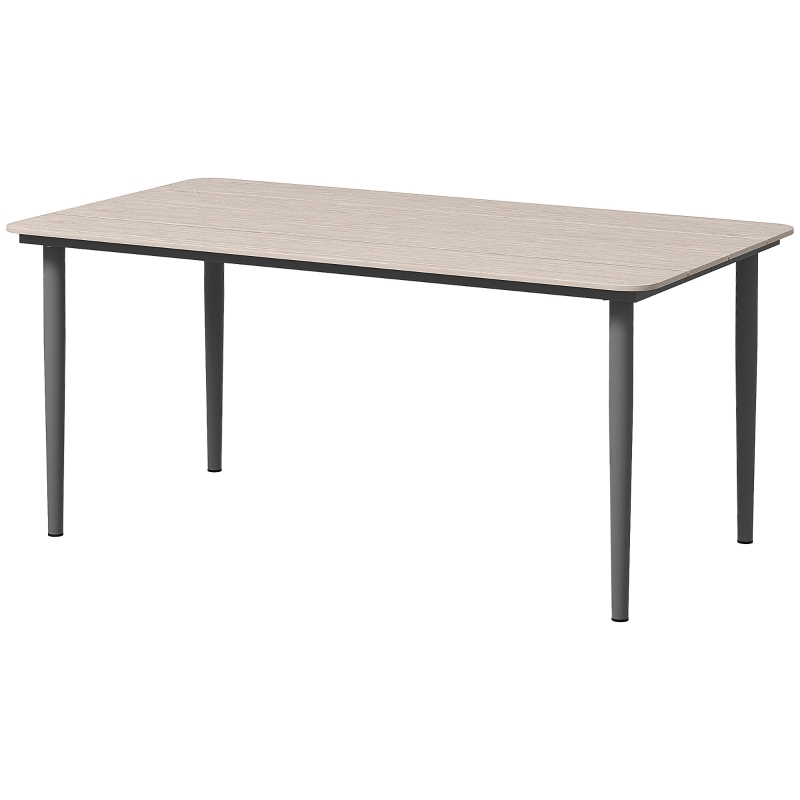 Best Garden Table, Outdoor Dining Table for 6 People, 160 x 90 x 74 cm, with Rust Resistant Metal Frame, WPC Top, for Balcony, Terrace, Light Grey - Image 11