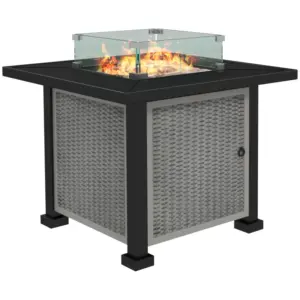 Best 81 x 81cm 50,000 BTU Gas Fire Pit Table - Grey