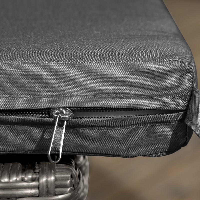 Best Set of Two Armless Rattan Garden Chairs - Dark Grey - Image 9