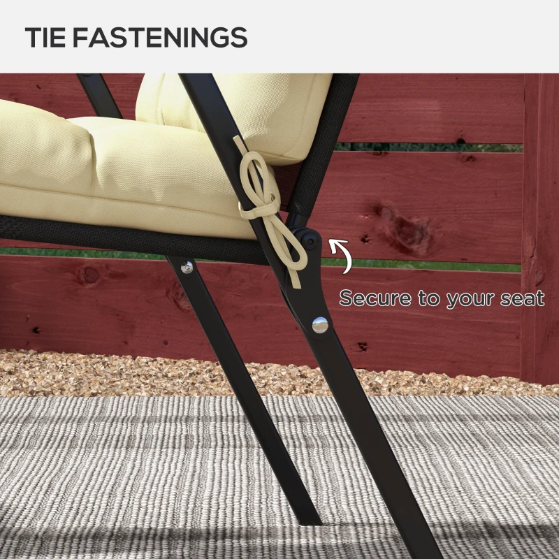 Best 2-Piece Seat Cushion Replacement with Backrest, Garden Patio Chair Cushions Set with Ties, Beige - Image 5